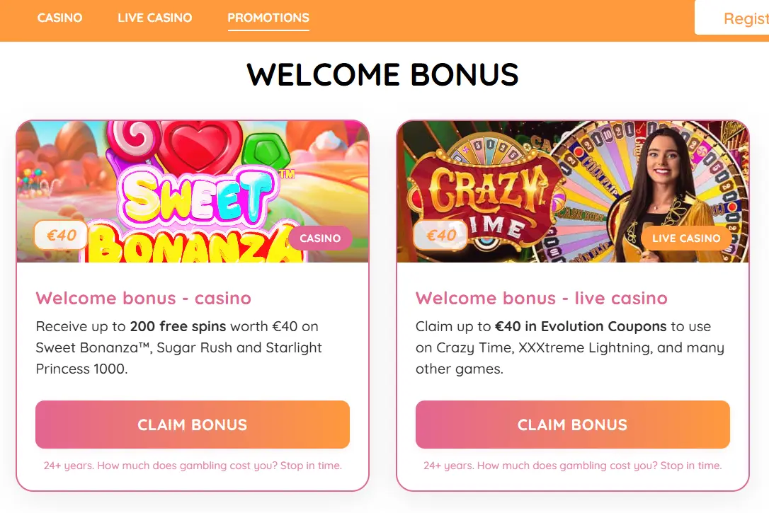 Get Lucky Casino वेलकम बोनस